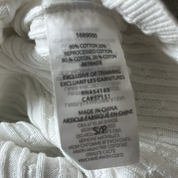 Tommy hilfiger v-neck cable knit white sweater - Picture 5 of 6